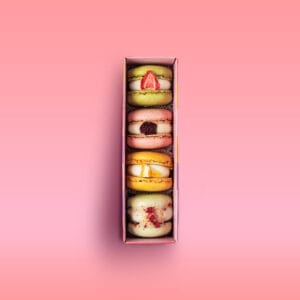 4 vnt. macarons dėžutė